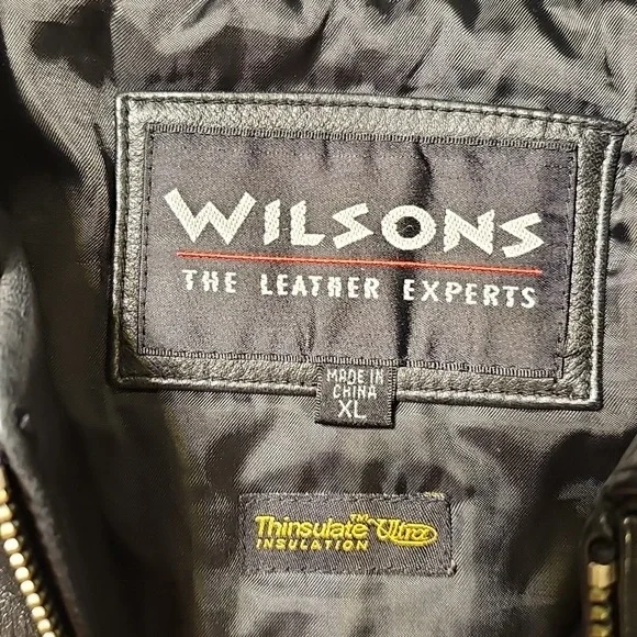 Womens Wilson Leather Experts Collared Leather Bomber Moto Jacket XL - Picture 2 of 10